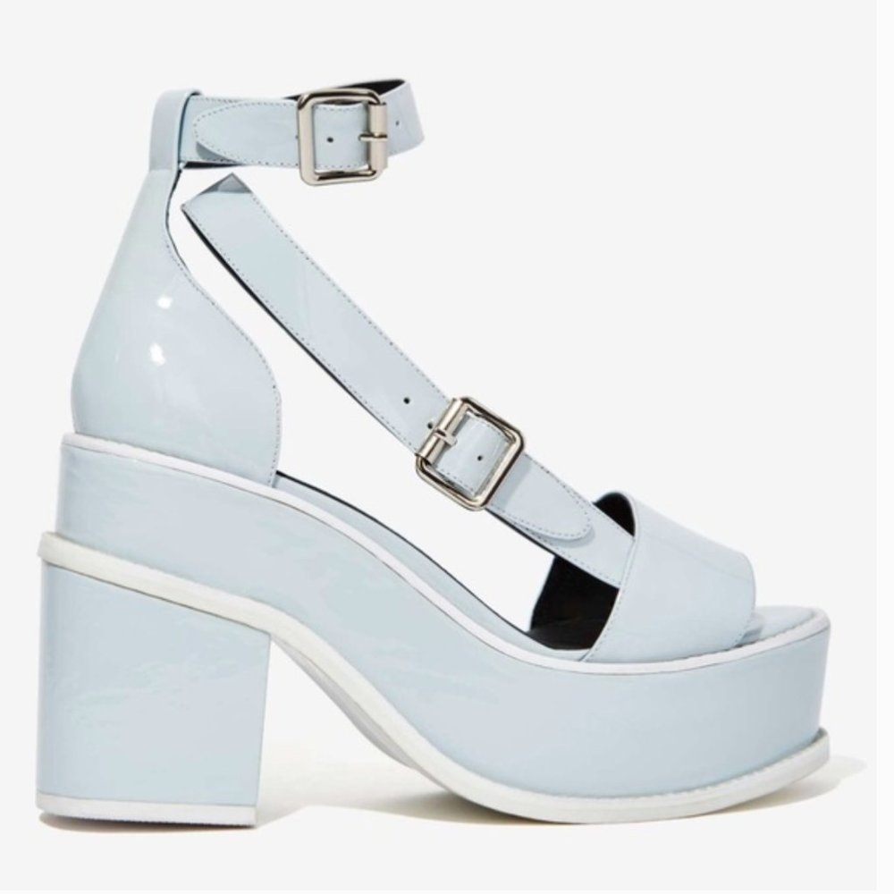 YRU/platform baby blue rave disco heels